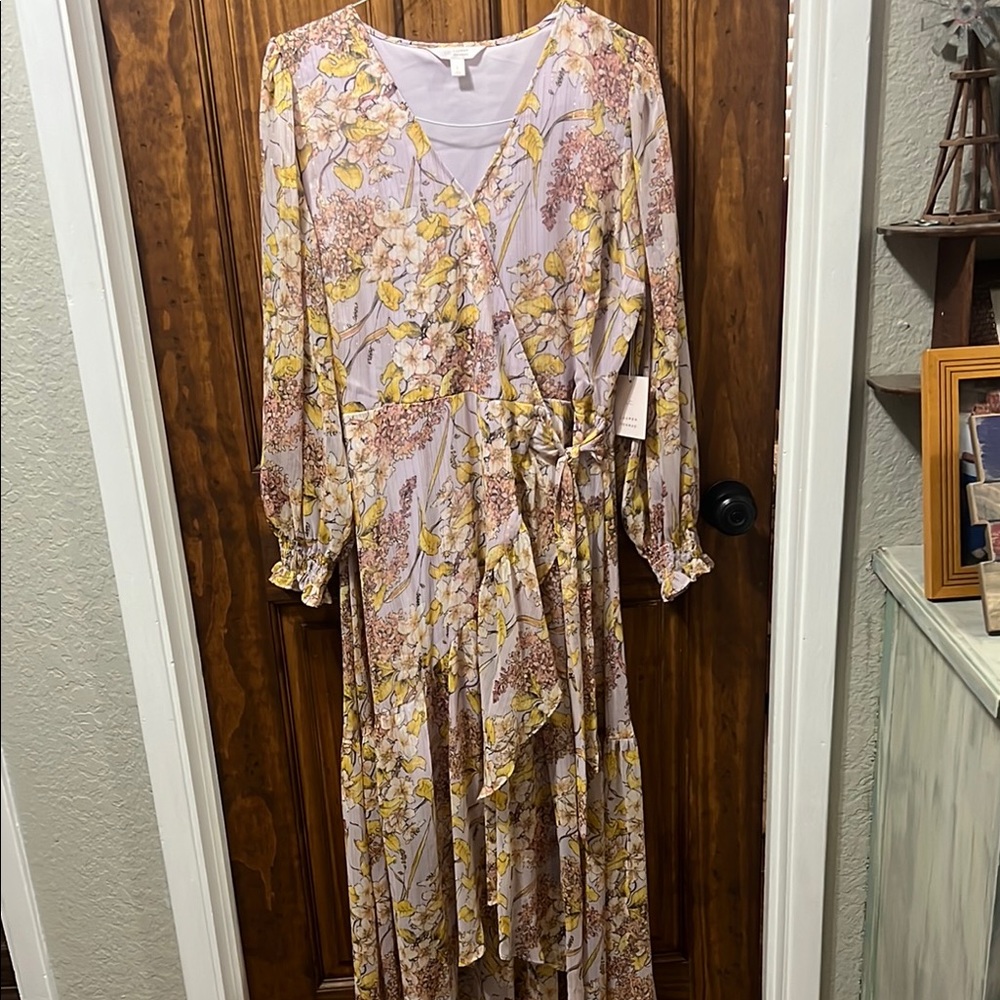 LC Lauren Conrad Purple Ruffled Tiered Sundress